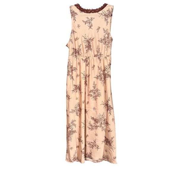 Old Navy Womens Slip 90s Dress Preppy Floral Feminine Lace Trim Pink Size L - Picture 4 of 7